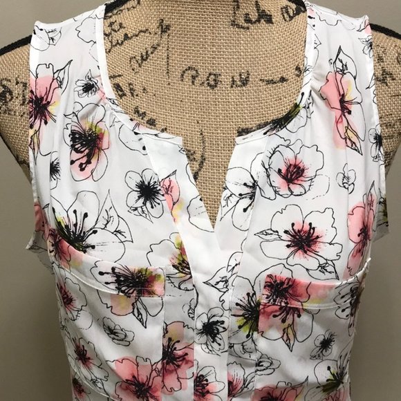{Ann Taylor} Floral Sleeveless Top - Picture 3 of 6